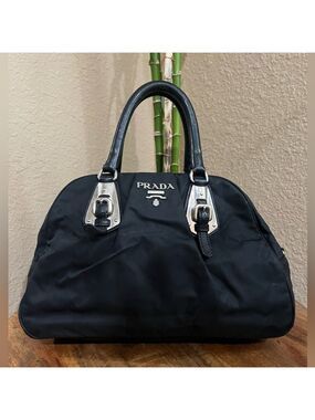 PRADA BLACK TESSUTO HANDBAG